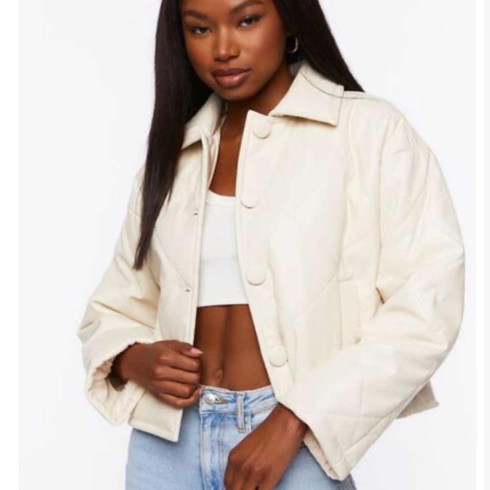 Forever 21 Faux Leather Quilted Jacket